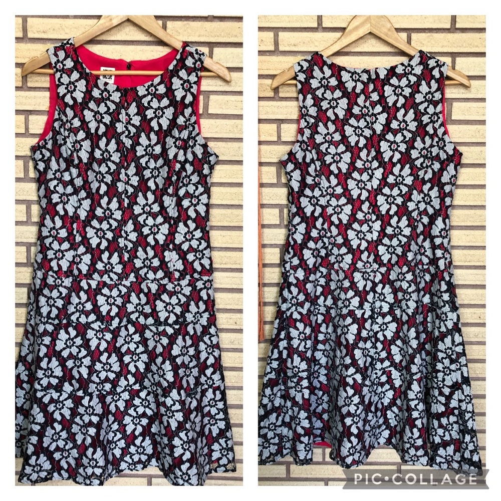 Black Floral Lace Overlay Shift Dress - Ann Taylor - Size 10 - Semi-Formal Dress